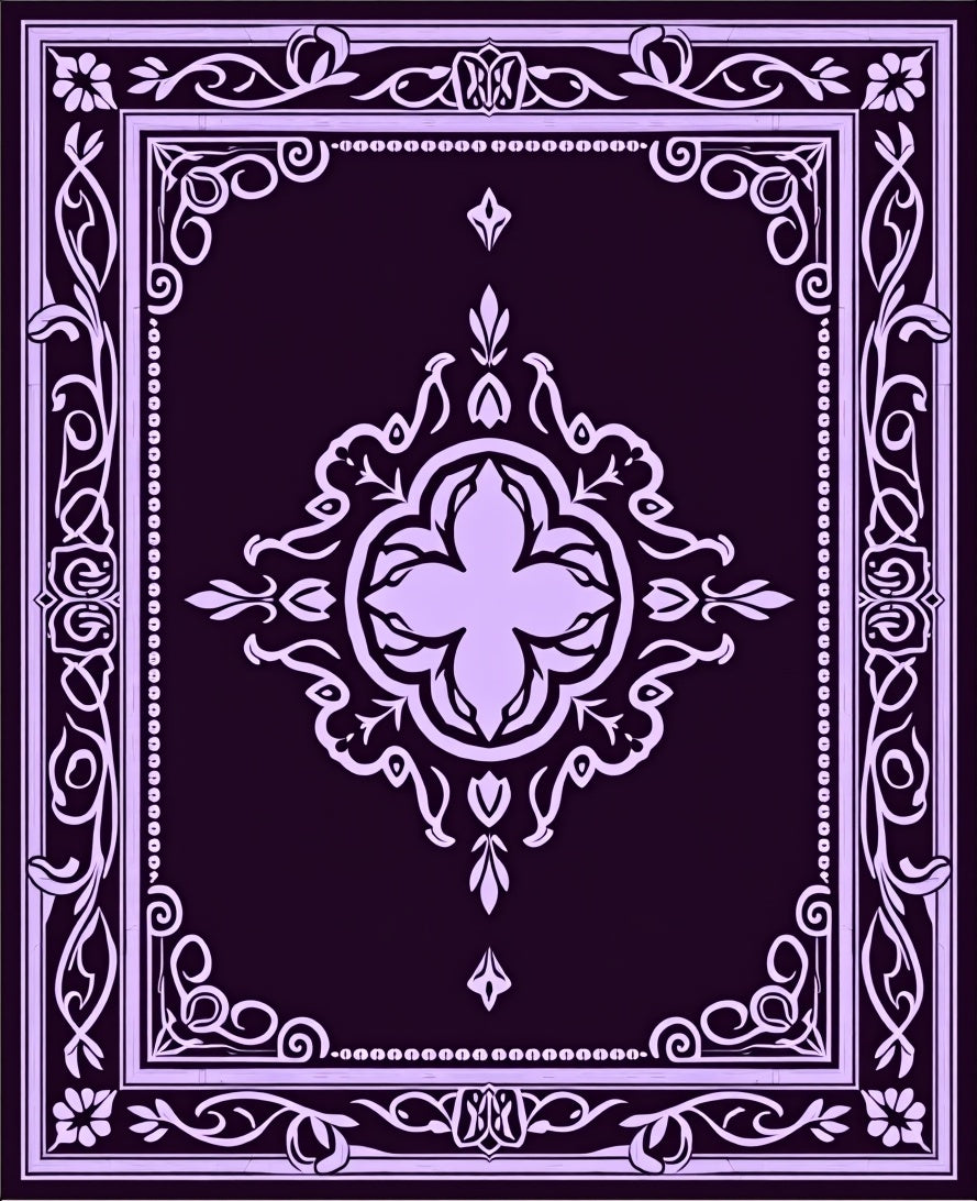 Ornate Floral Border With Center Medallion Rug