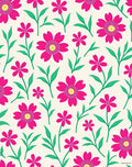Bright Pink Floral Pattern Design Rug