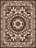 Rich Brown Intricate Floral Mandala Rug