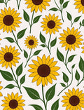 Bright Yellow Sunflower Pattern Rug
