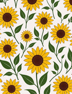 Bright Yellow Sunflower Pattern Rug