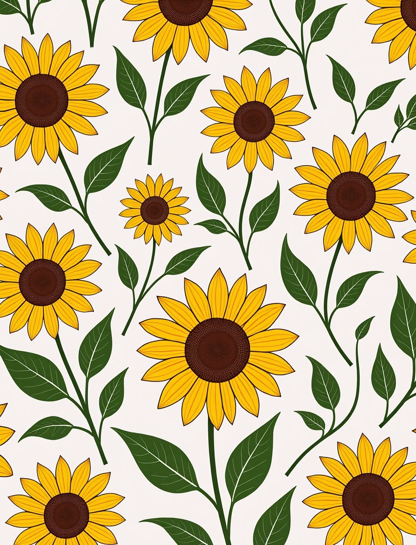 Bright Yellow Sunflower Pattern Rug