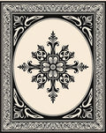 Classic Floral Medallion Black Cream Rug