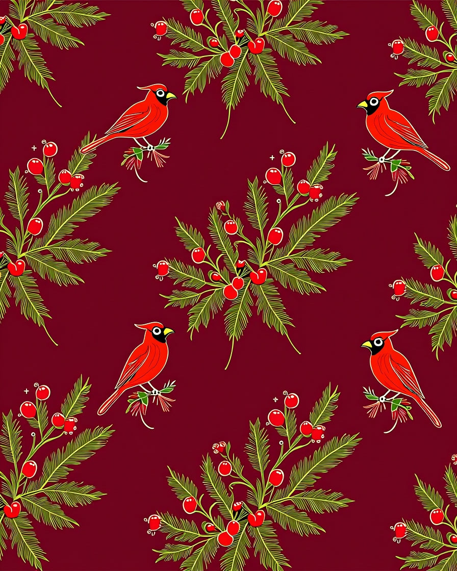 Cardinal Berry Branch Red Harmony Rug