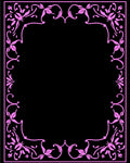 Pink Floral Vine Border Rug