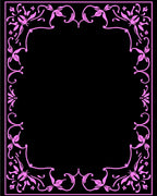 Pink Floral Vine Border Rug