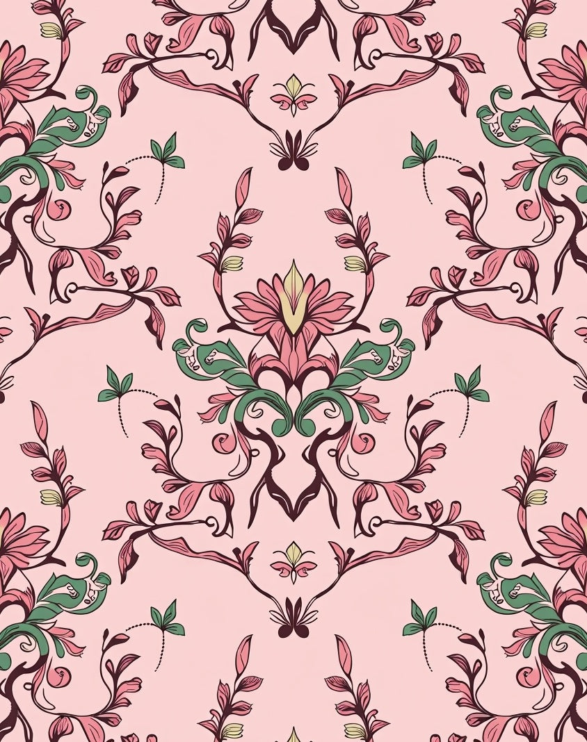 Elegant Floral Vine Pattern Rug