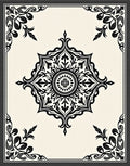 Classic Black White Medallion Pattern Rug