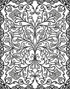 Intricate Black White Floral Scrollwork Design Rug
