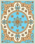 Ornate Floral Medallion Vintage Design Rug