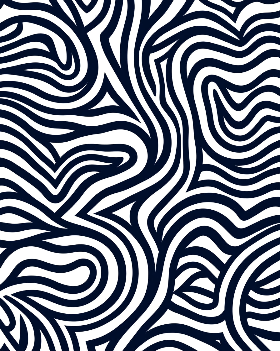 Abstract Swirling Lines Pattern Rug