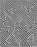 Abstract Black White Interlocking Lines Rug