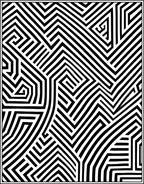 Abstract Black White Interlocking Lines Rug