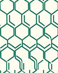 Green Geometric Hexagon Pattern Rug