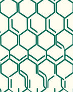 Green Geometric Hexagon Pattern Rug