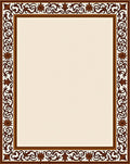 Classical Vine Floral Brown Border Rug