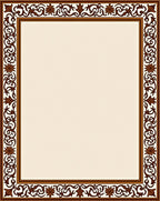 Classical Vine Floral Brown Border Rug