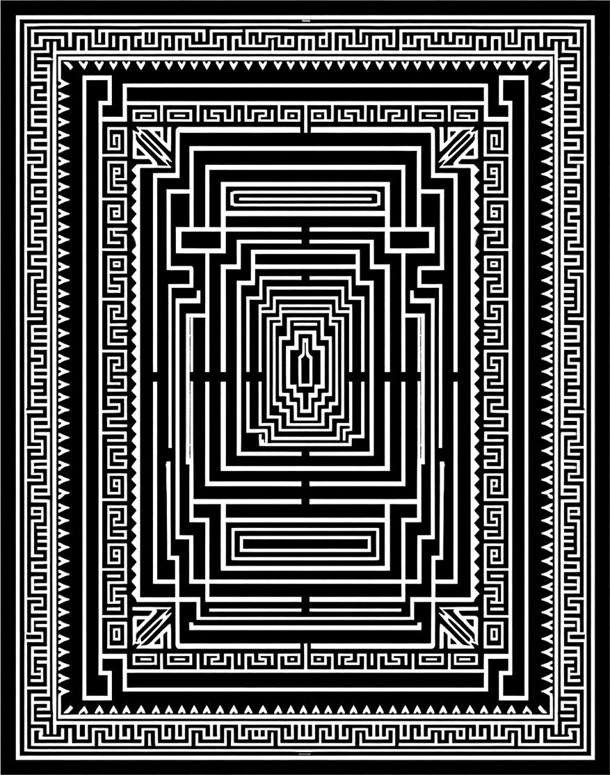 Geometric Maze Pattern Rug