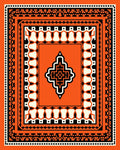 Bold Geometric Orange Statement Rug