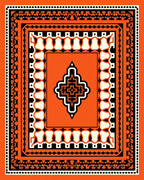 Bold Geometric Orange Statement Rug