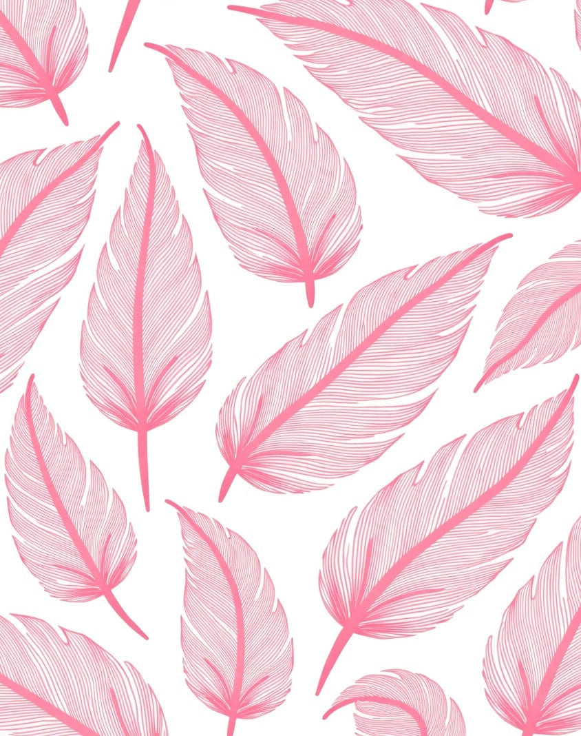 Pink Feather Pattern Design Rug