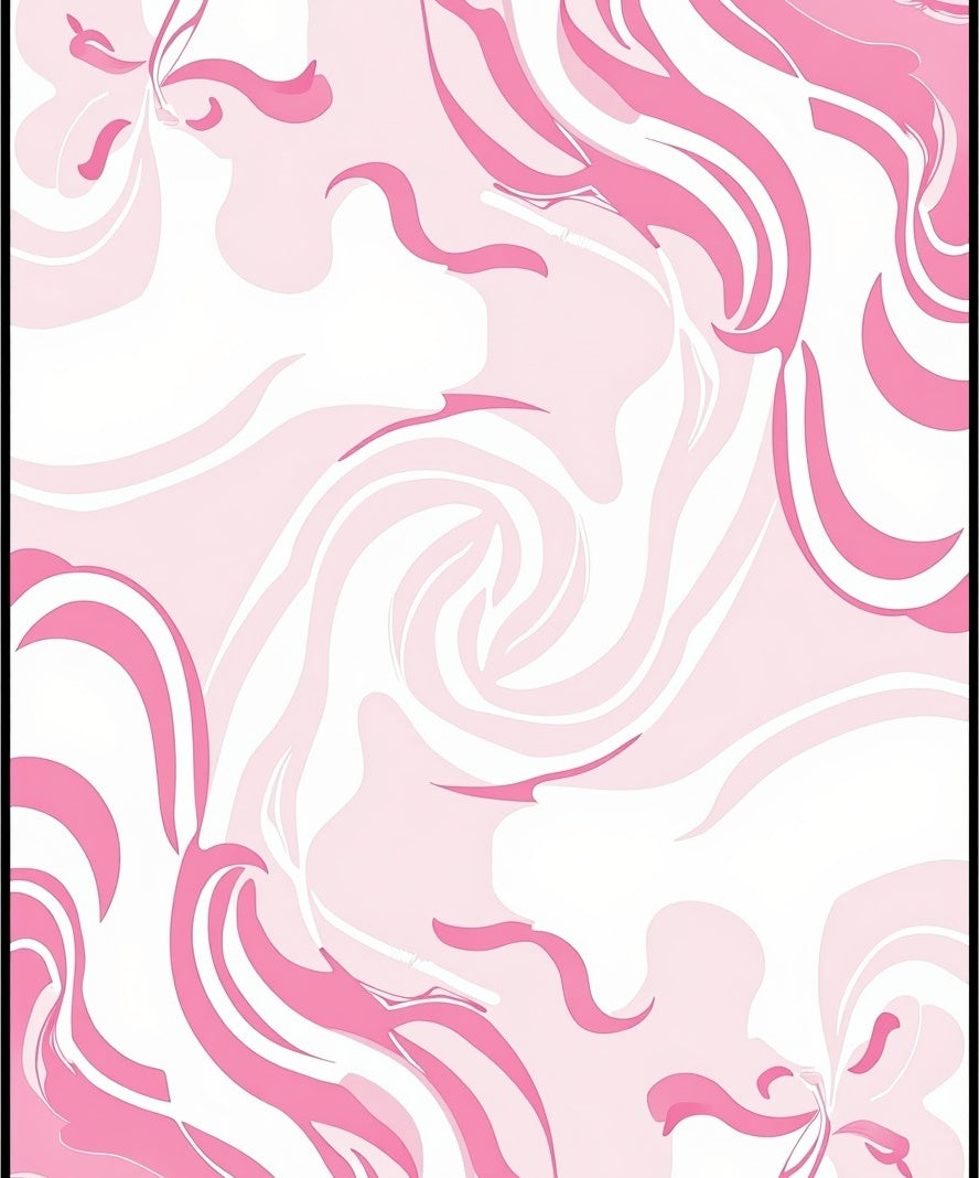 Pink Swirl Abstract Pattern Rug