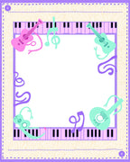 Music Notes and Guitars Pattern Rug