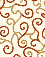 Curving Swirls Warm Toned Pattern Rug