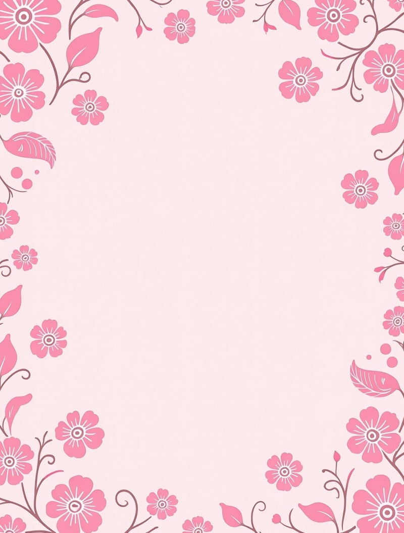 Delicate Pink Floral Pattern Rug