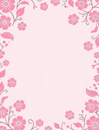 Delicate Pink Floral Pattern Rug