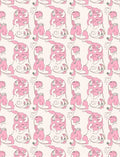 Abstract Pink Figure Repeating Pattern Design Rug
