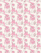 Abstract Pink Figure Repeating Pattern Design Rug