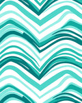 Aqua Flowing Zigzag Pattern Rug