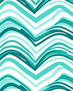 Aqua Flowing Zigzag Pattern Rug