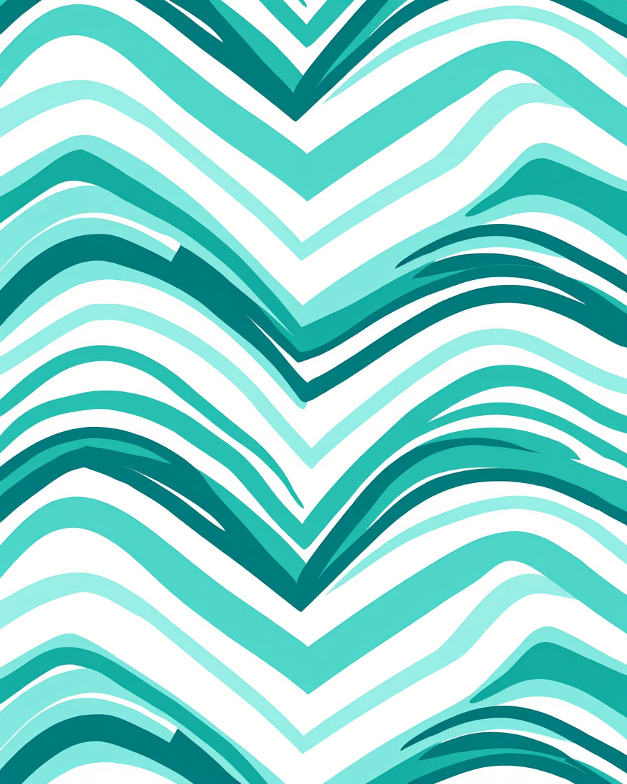Aqua Flowing Zigzag Pattern Rug