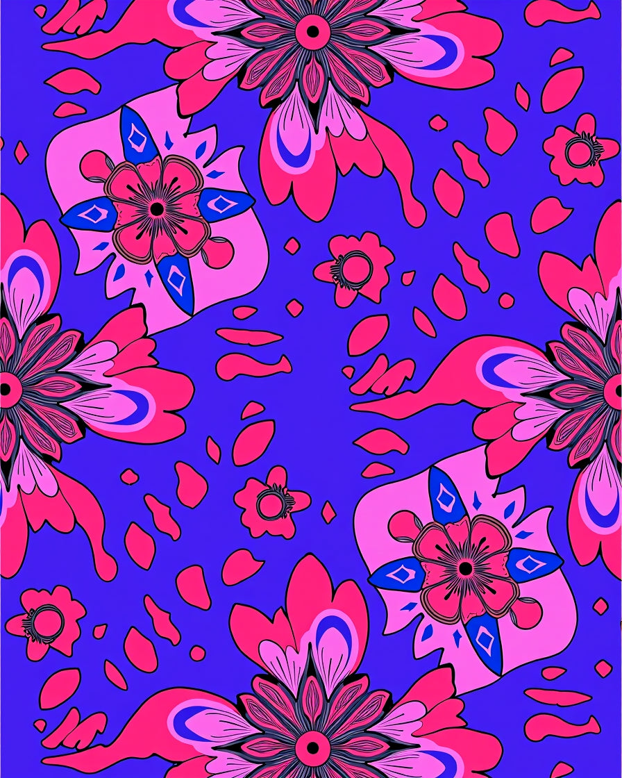 Bold Floral Whimsical Pattern Rug