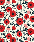 Floral Vine Red Pink Pattern Rug