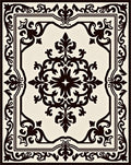 Classic Black Cream Ornamental Scroll Rug