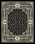 Ornate Black Cream Classic Design Rug