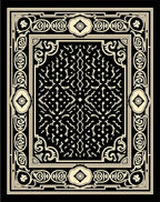 Ornate Black Cream Classic Design Rug