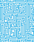 Bold Blue Maze Pattern Rug
