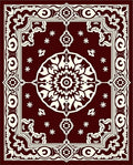 Maroon and Cream Intricate Floral Rug