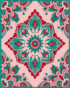 Intricate Floral Medallion Pattern Rug