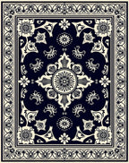 Classic Floral Symmetry Damask Rug
