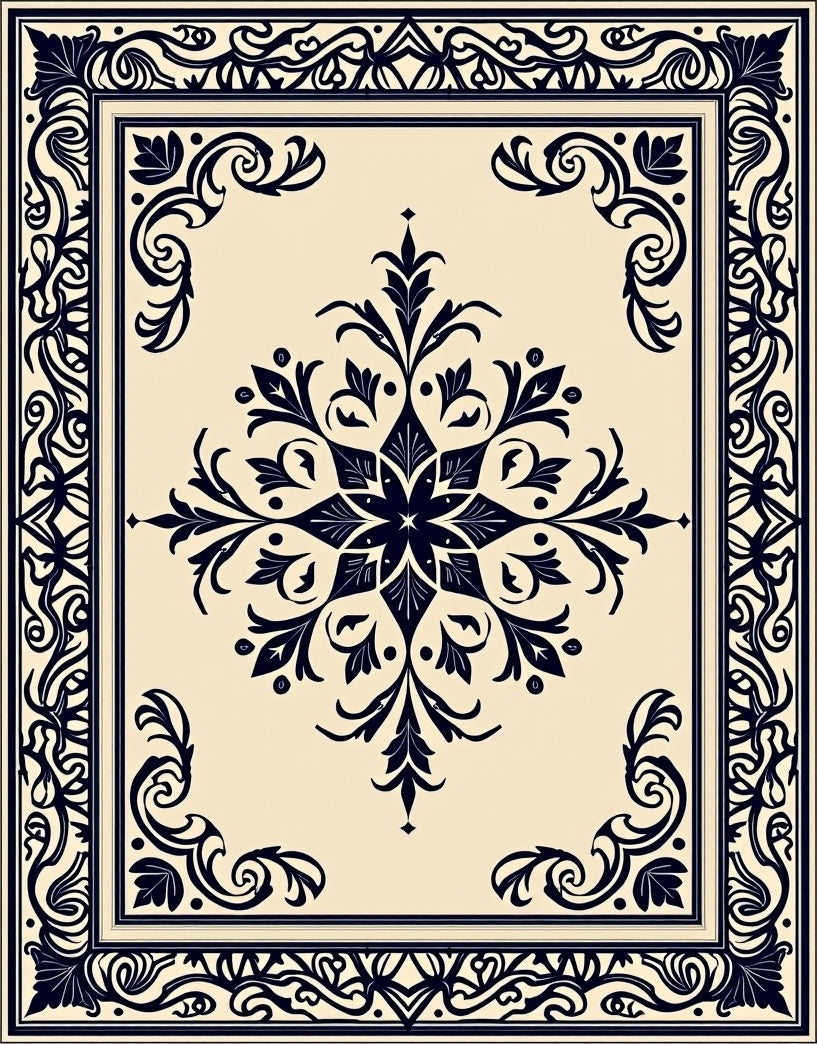 Classic Floral Swirls Accent Rug