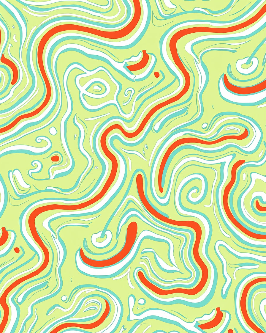 Abstract Swirling Lines Rug
