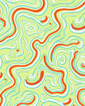 Abstract Swirling Lines Rug