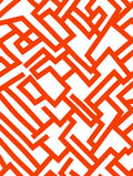 Bold Orange Geometric Interlocking Lines Rug