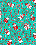 Festive Teal Snowman Candy Cane Christmas Rug