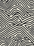 Abstract Black White Striped Geometric Rug